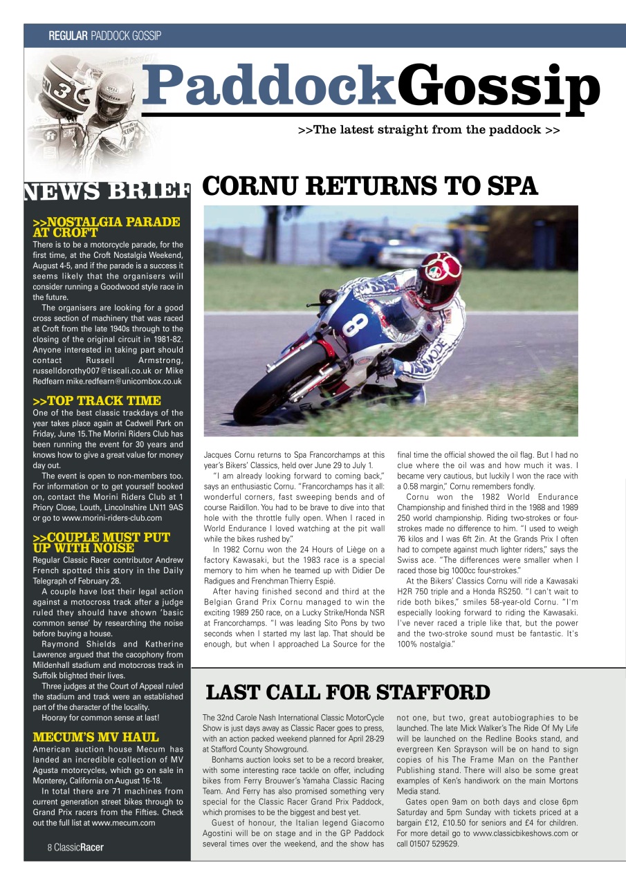 Classic Racer Preview Pages