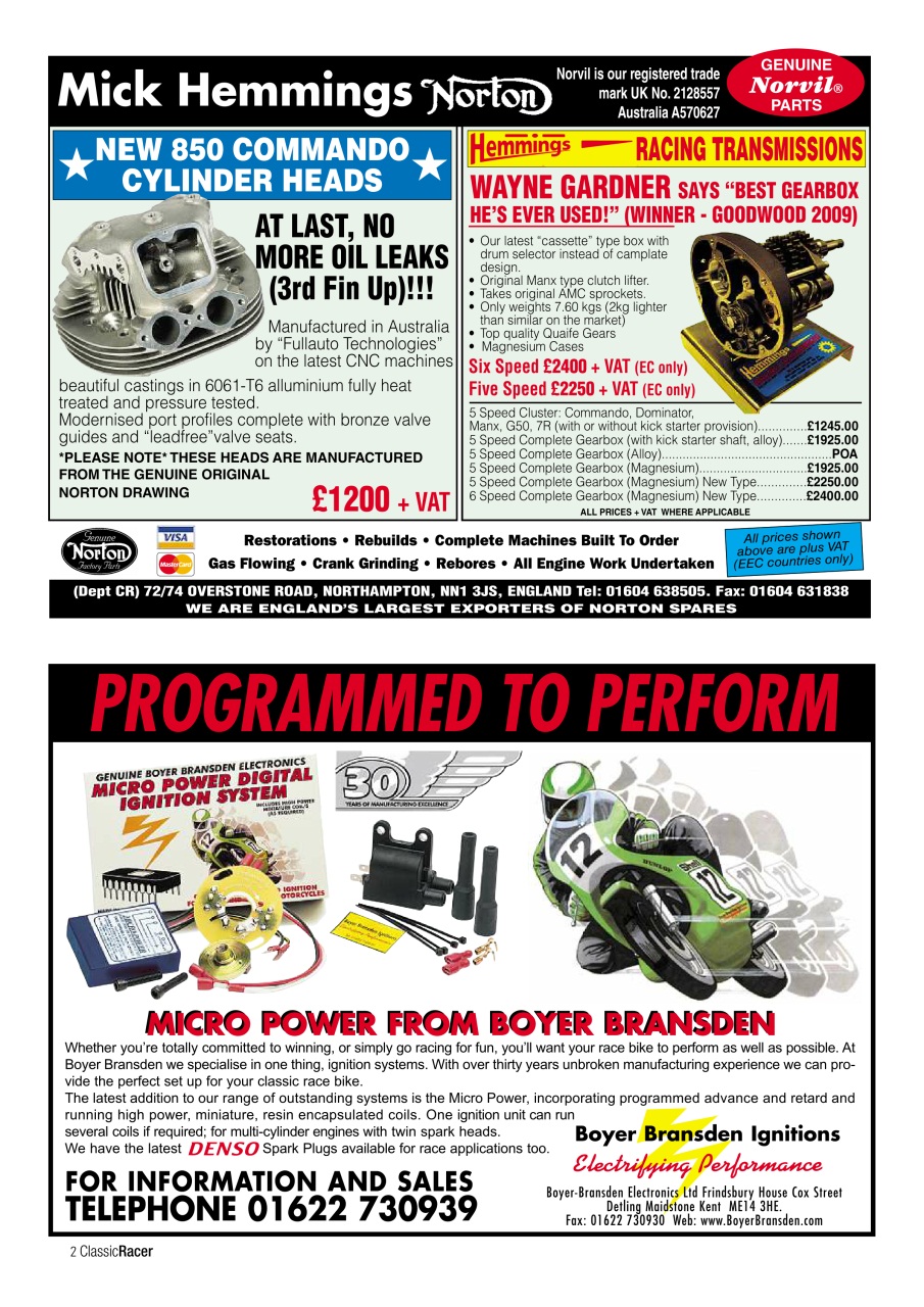 Classic Racer Preview Pages