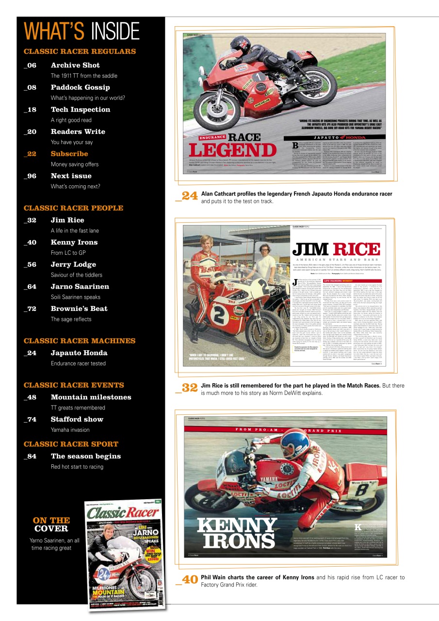 Classic Racer Preview Pages