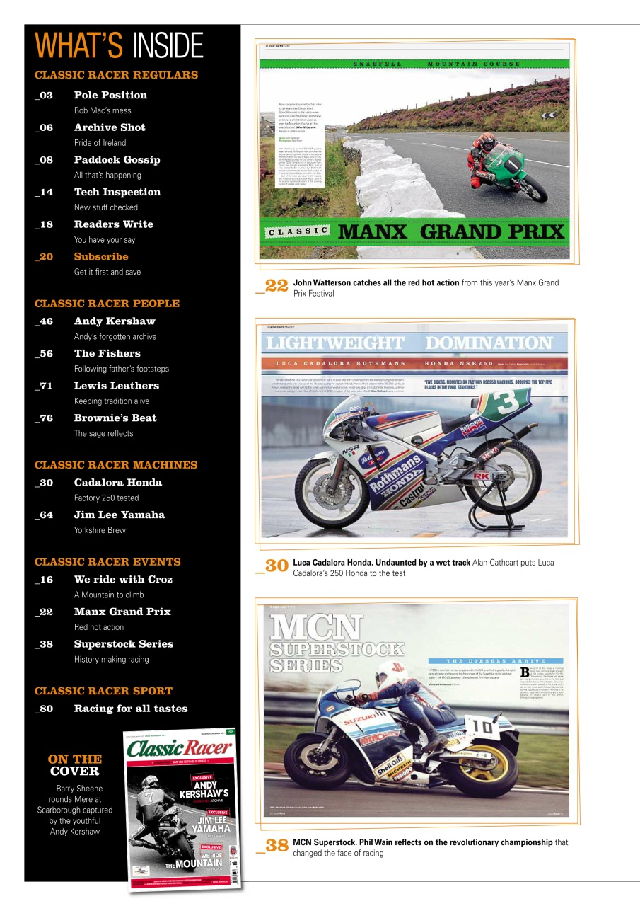 Classic Racer Preview Pages