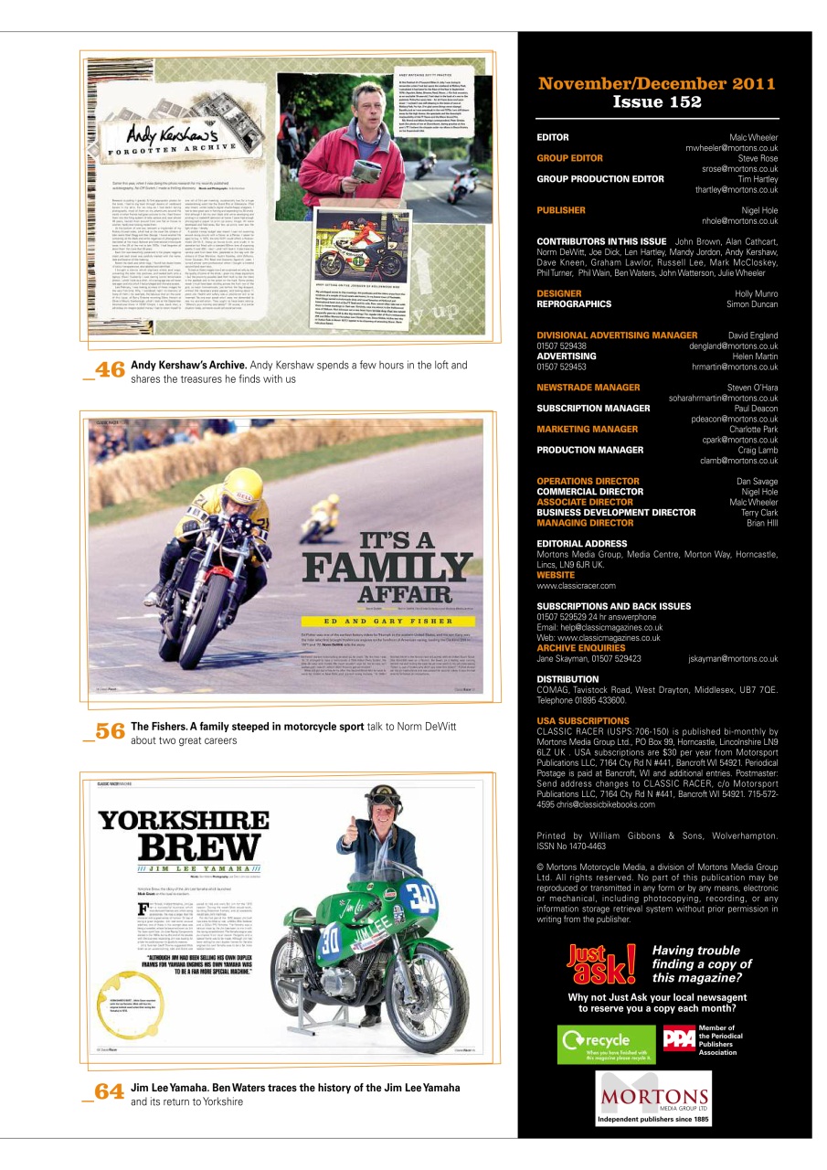 Classic Racer Preview Pages