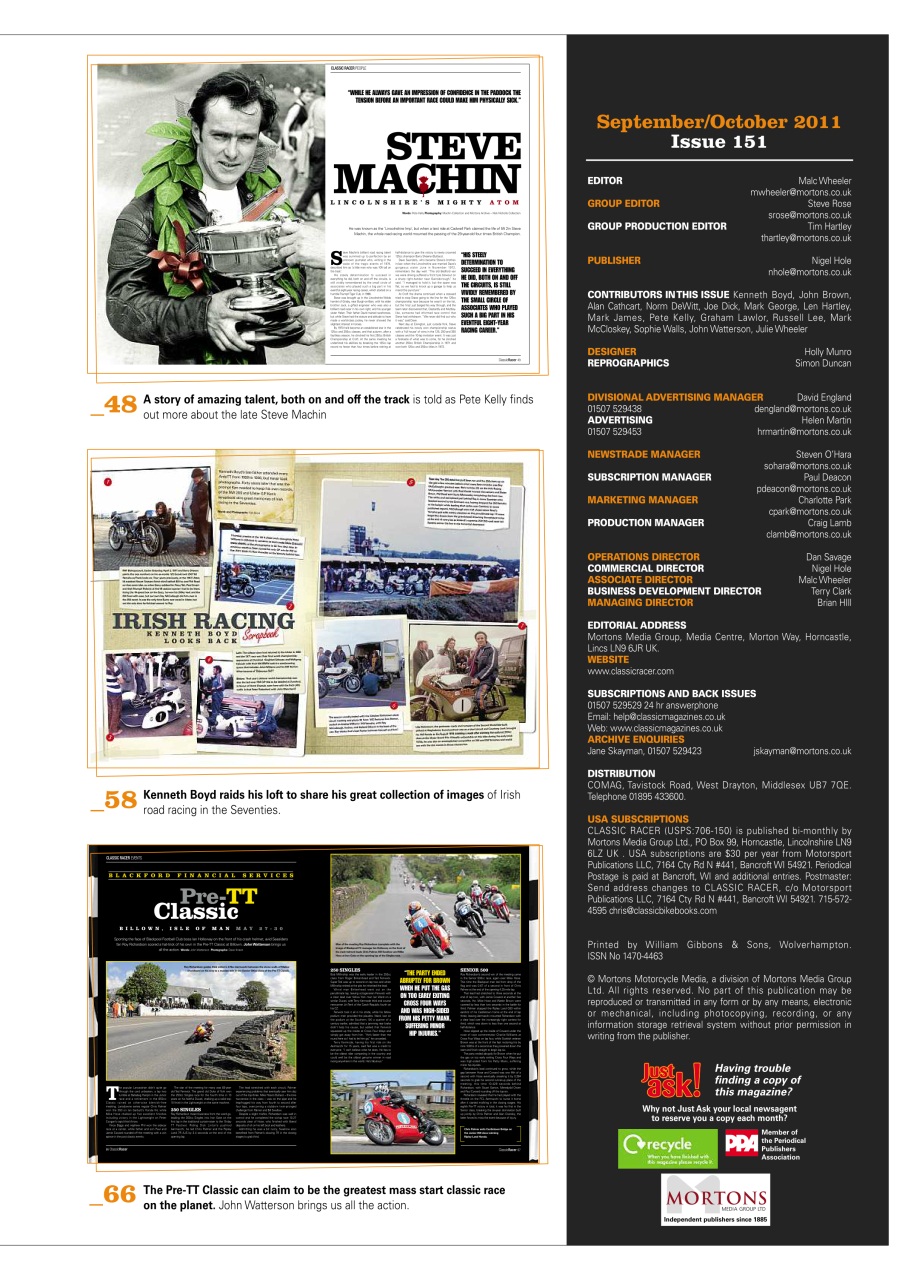 Classic Racer Preview Pages