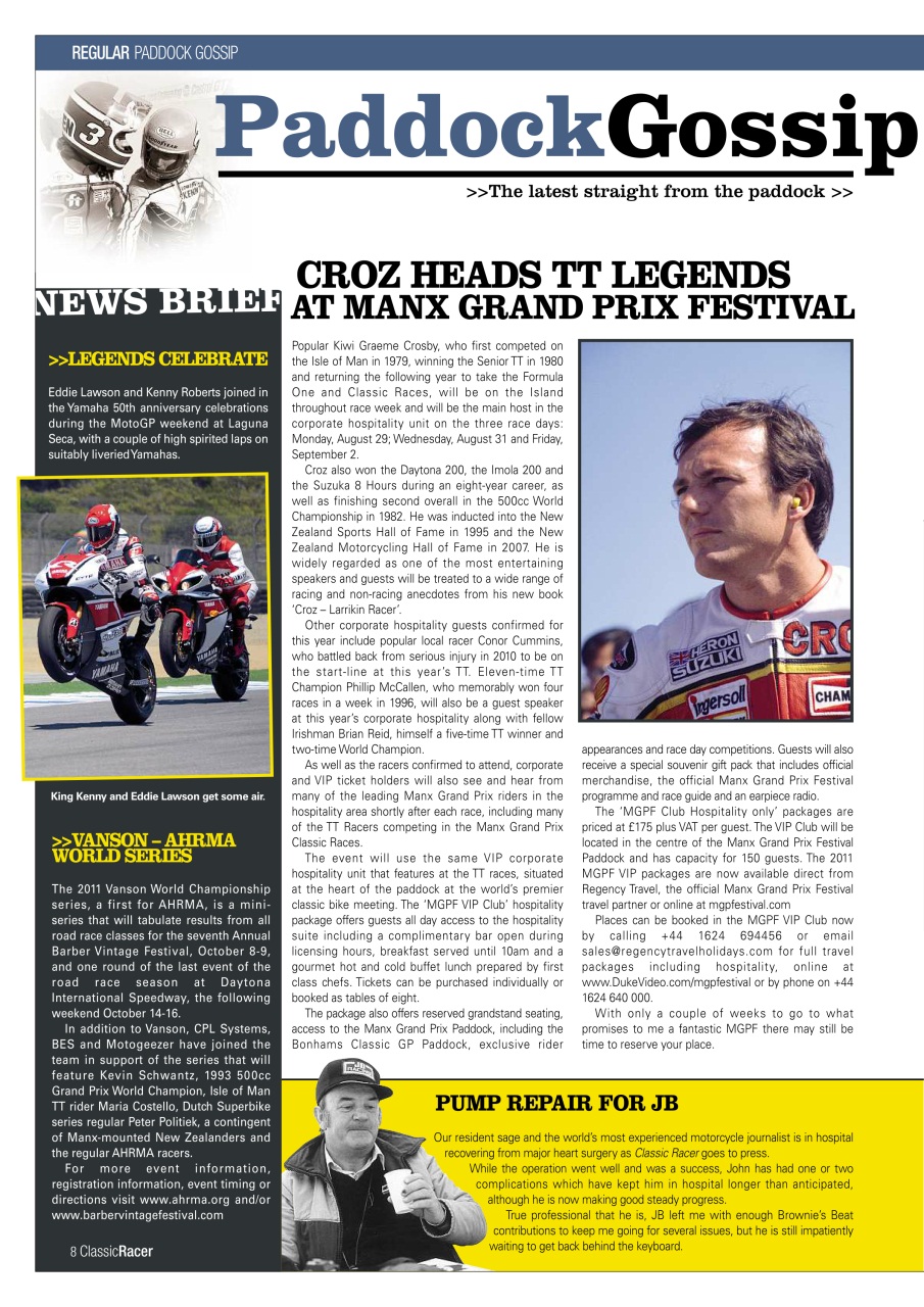 Classic Racer Preview Pages