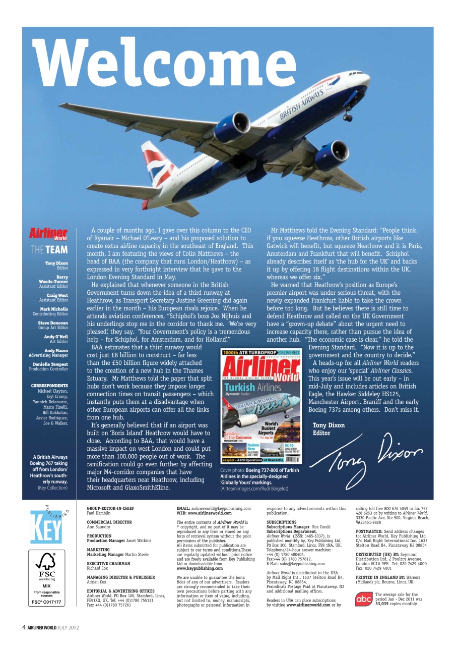 Airliner World Preview Pages