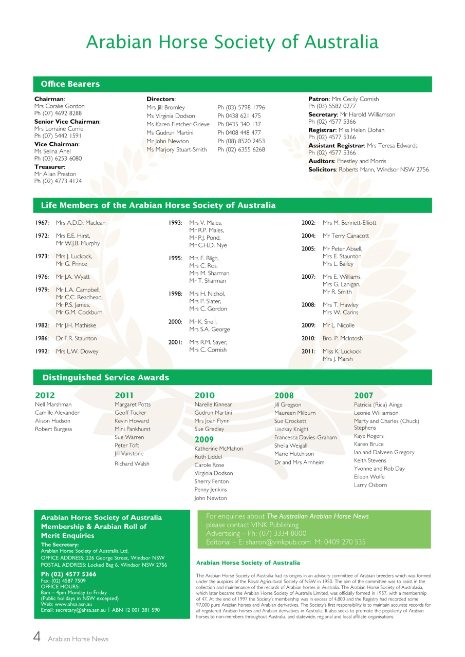 Australian Arabian Horse News Preview Pages