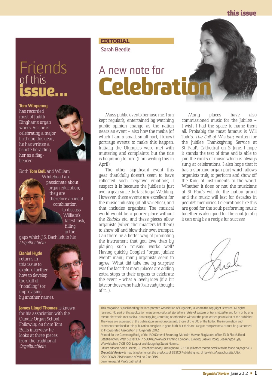 Organists' Review Preview Pages