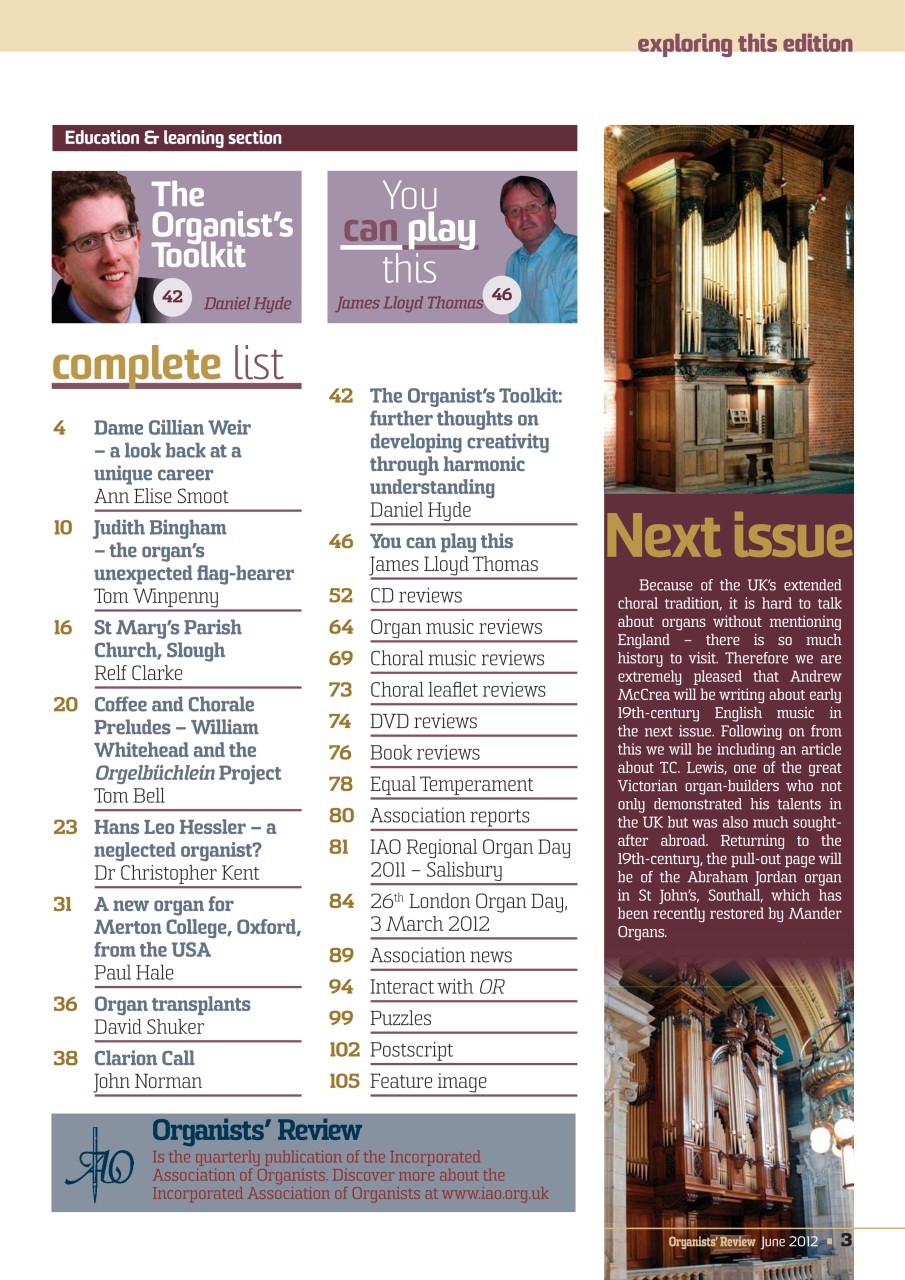 Organists' Review Preview Pages