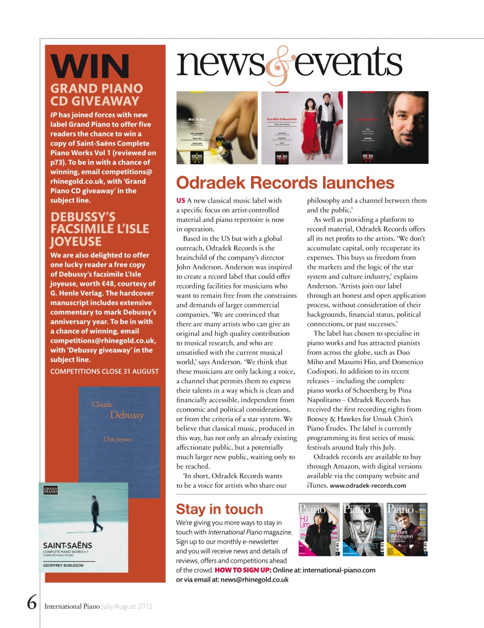 International Piano Preview Pages