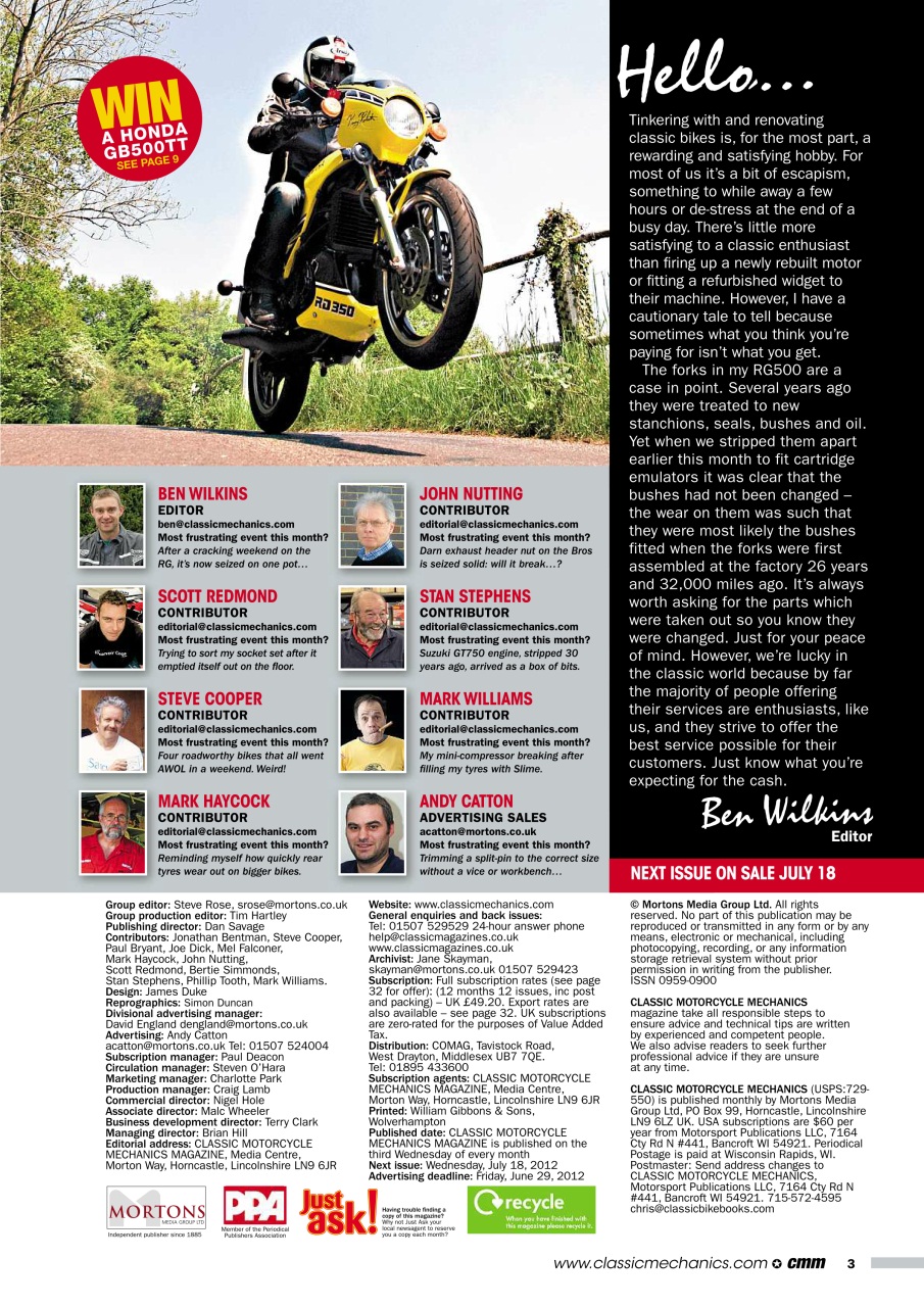 Classic Motorcycle Mechanics Preview Pages