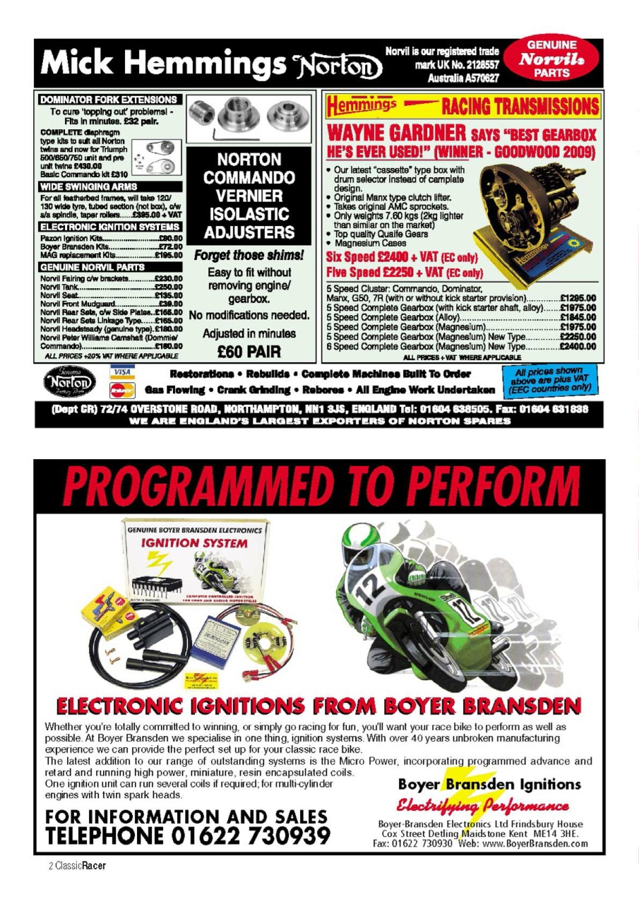 Classic Racer Preview Pages