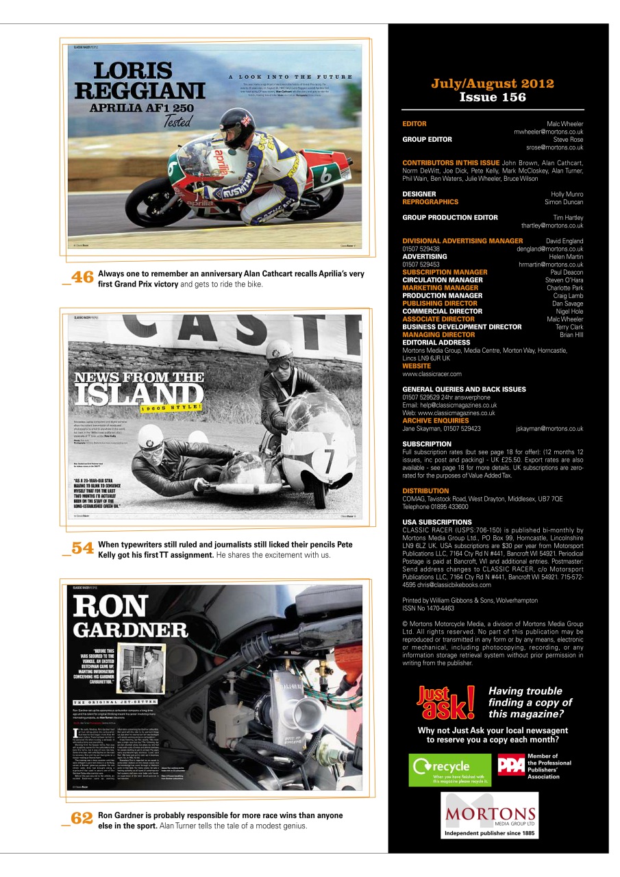 Classic Racer Preview Pages