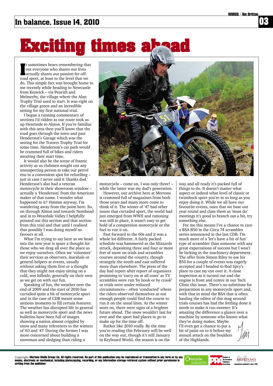 Classic Dirt Bike Preview Pages