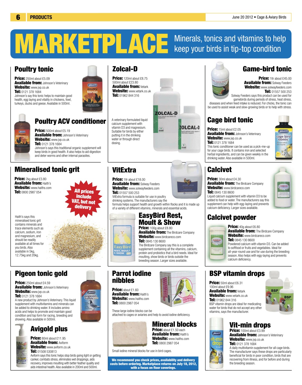 Cage & Aviary Birds Preview Pages