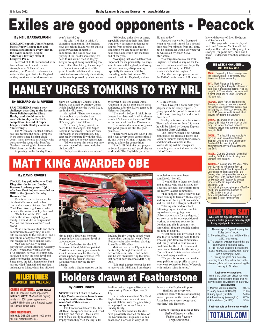 League Express Preview Pages