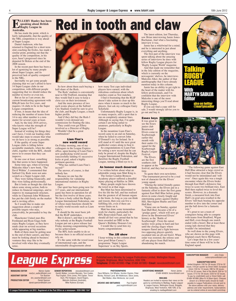 League Express Preview Pages