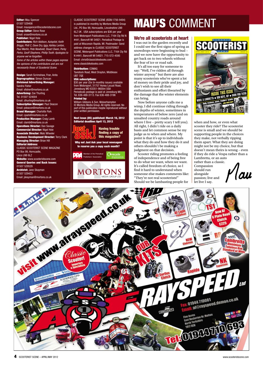 Classic Scooterist Preview Pages