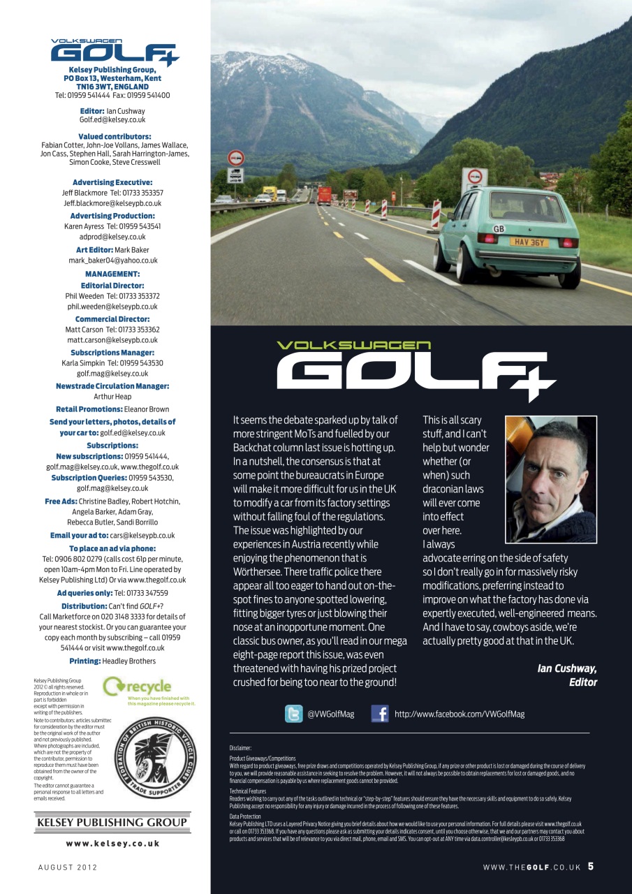 Volkswagen Golf + Preview Pages