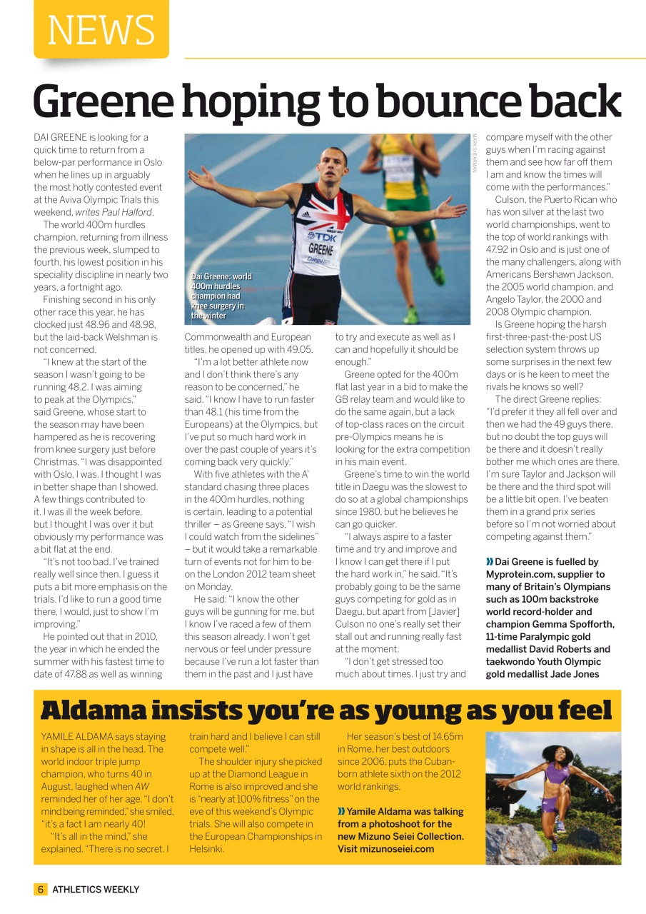 AW – Athletics Weekly Magazine Preview Pages