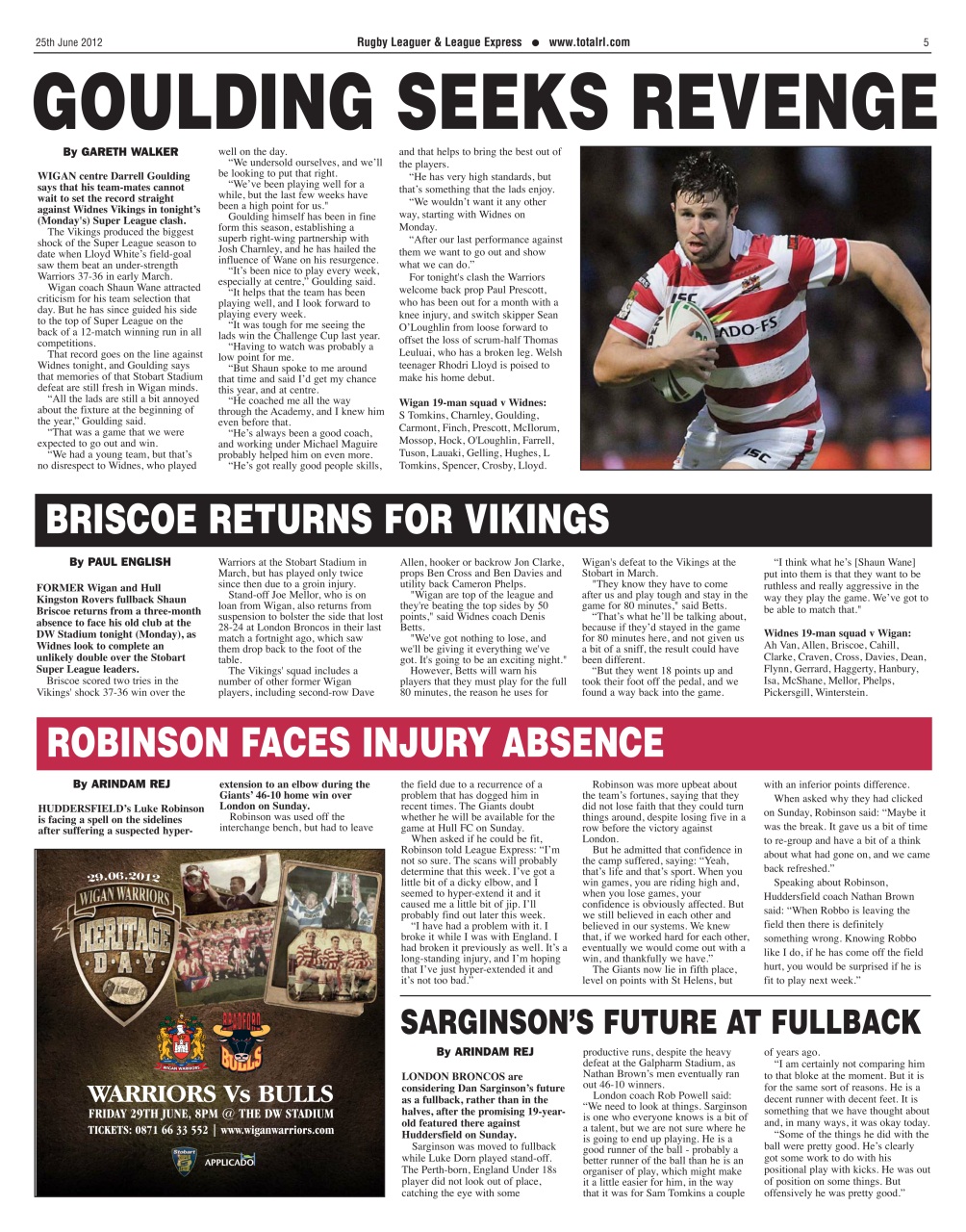 League Express Preview Pages