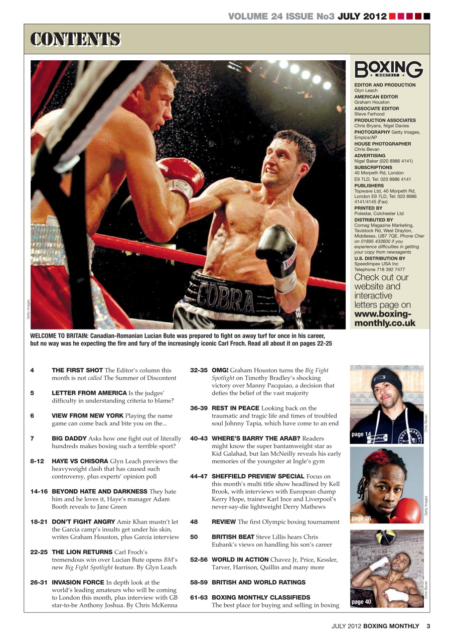 Boxing Monthly Preview Pages