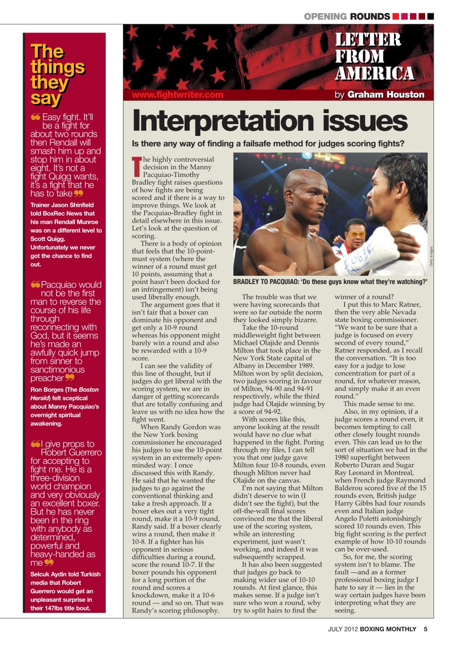Boxing Monthly Preview Pages