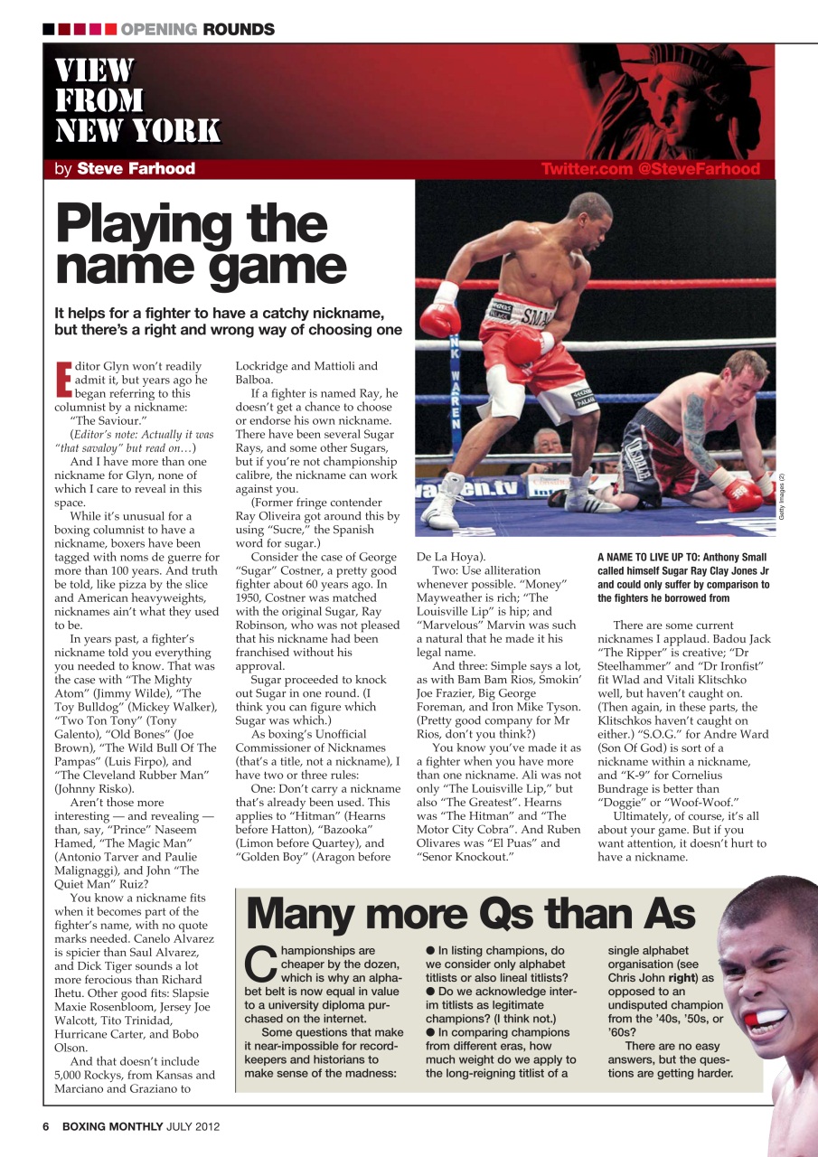 Boxing Monthly Preview Pages