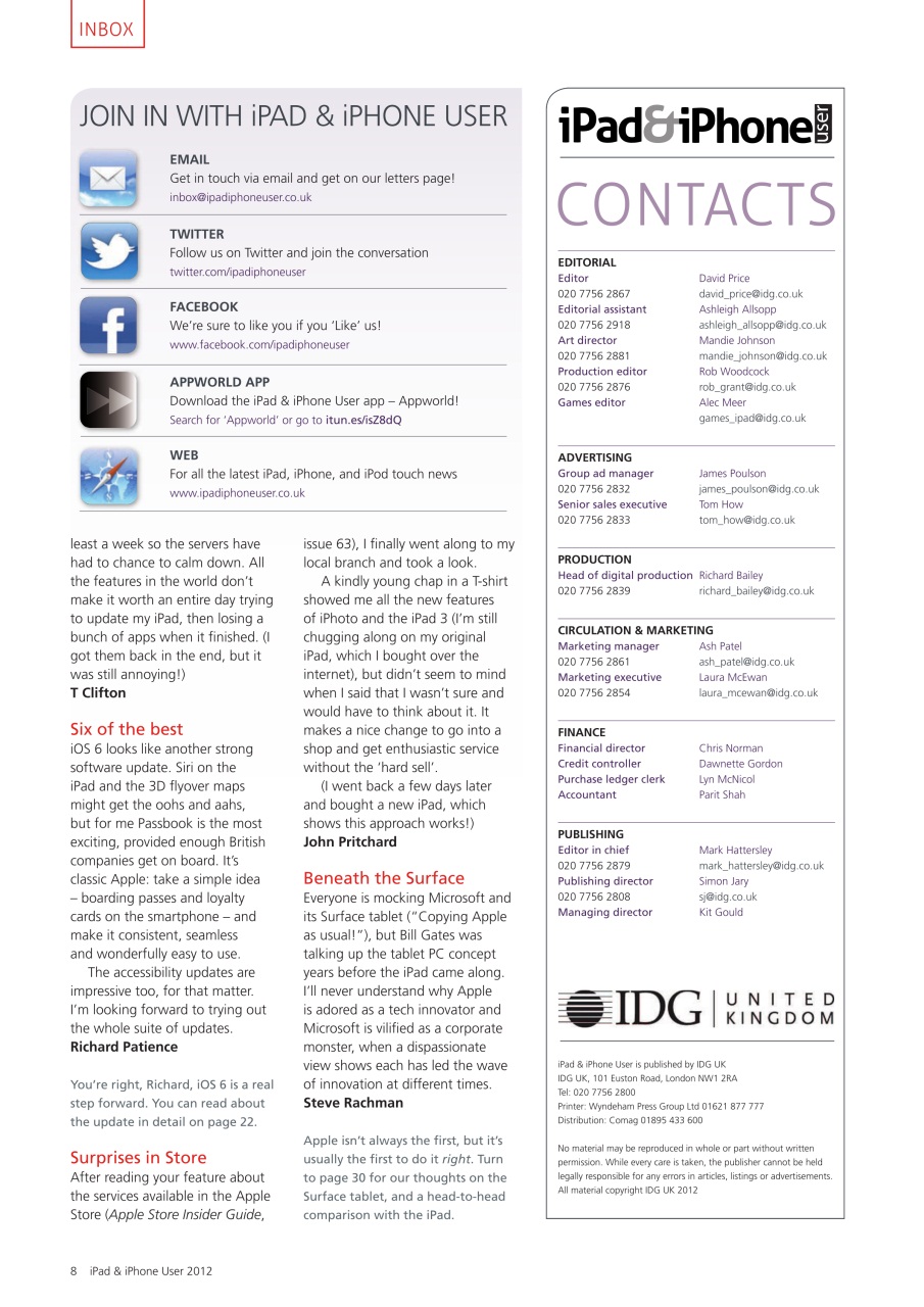 iPad and iPhone User Preview Pages