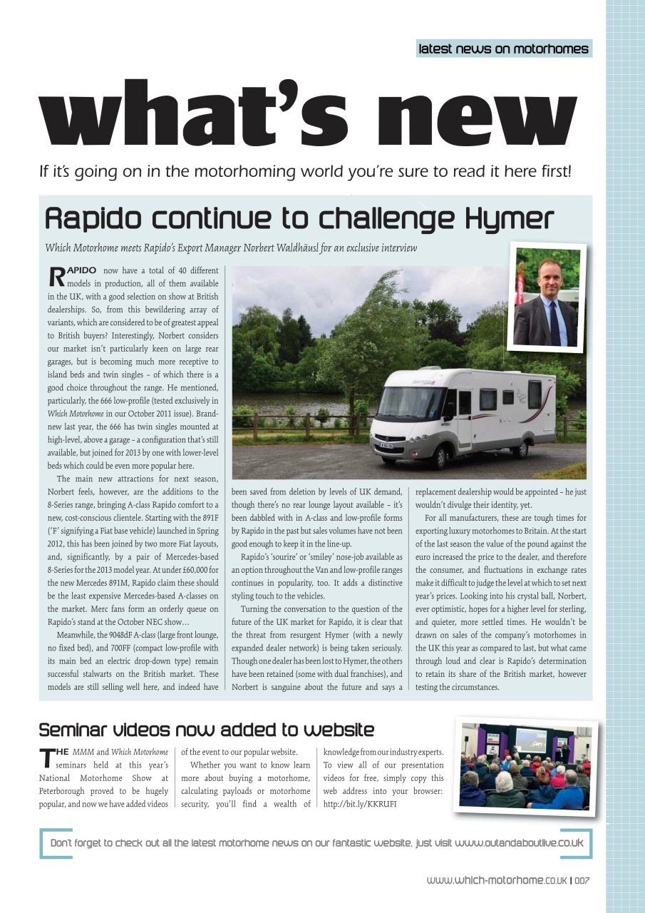 What Motorhome magazine Preview Pages