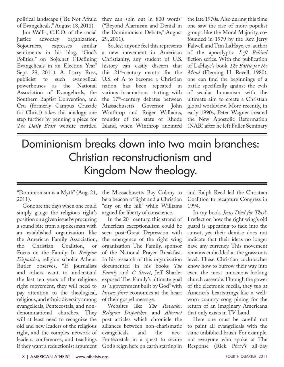 American Atheist Preview Pages