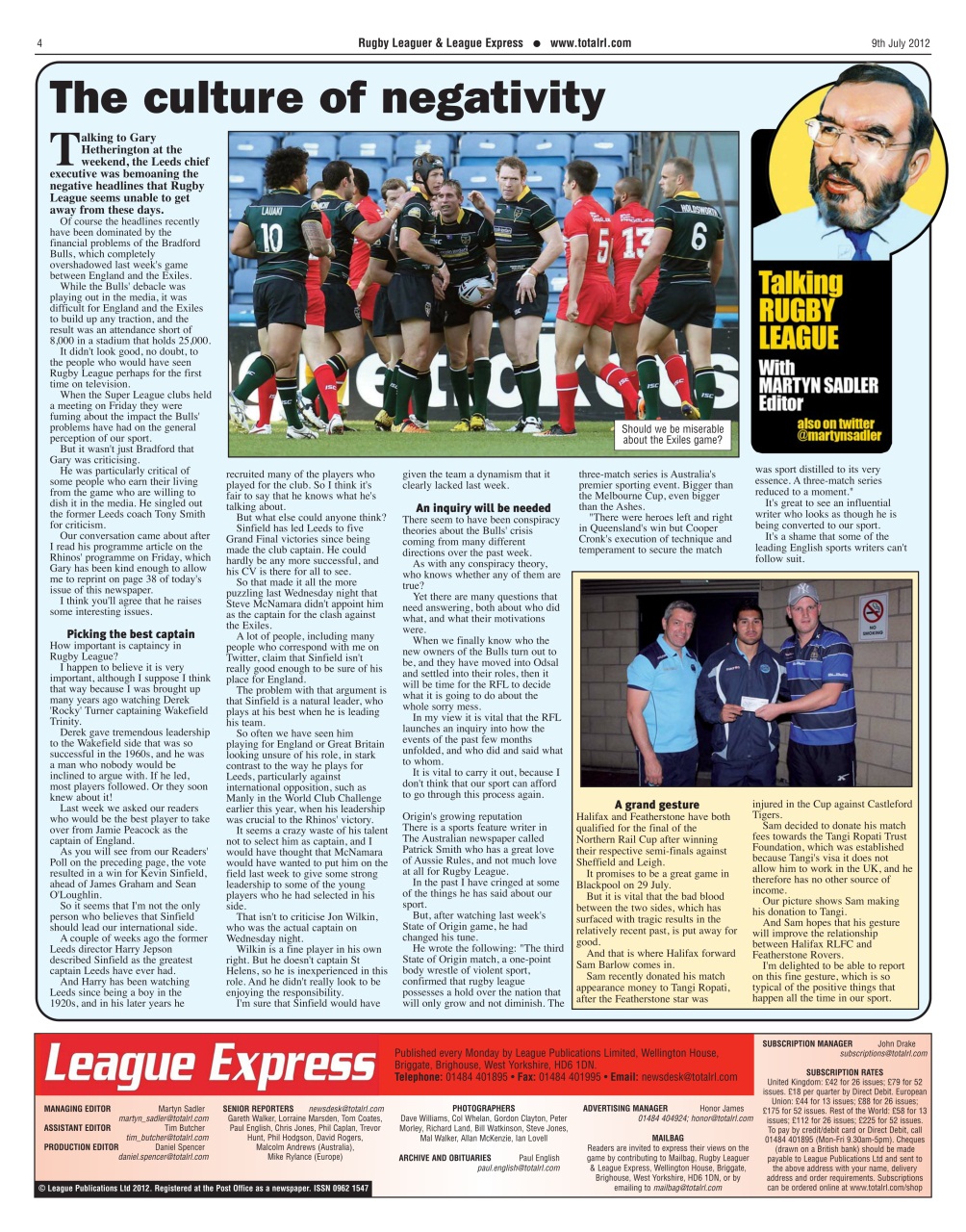 League Express Preview Pages