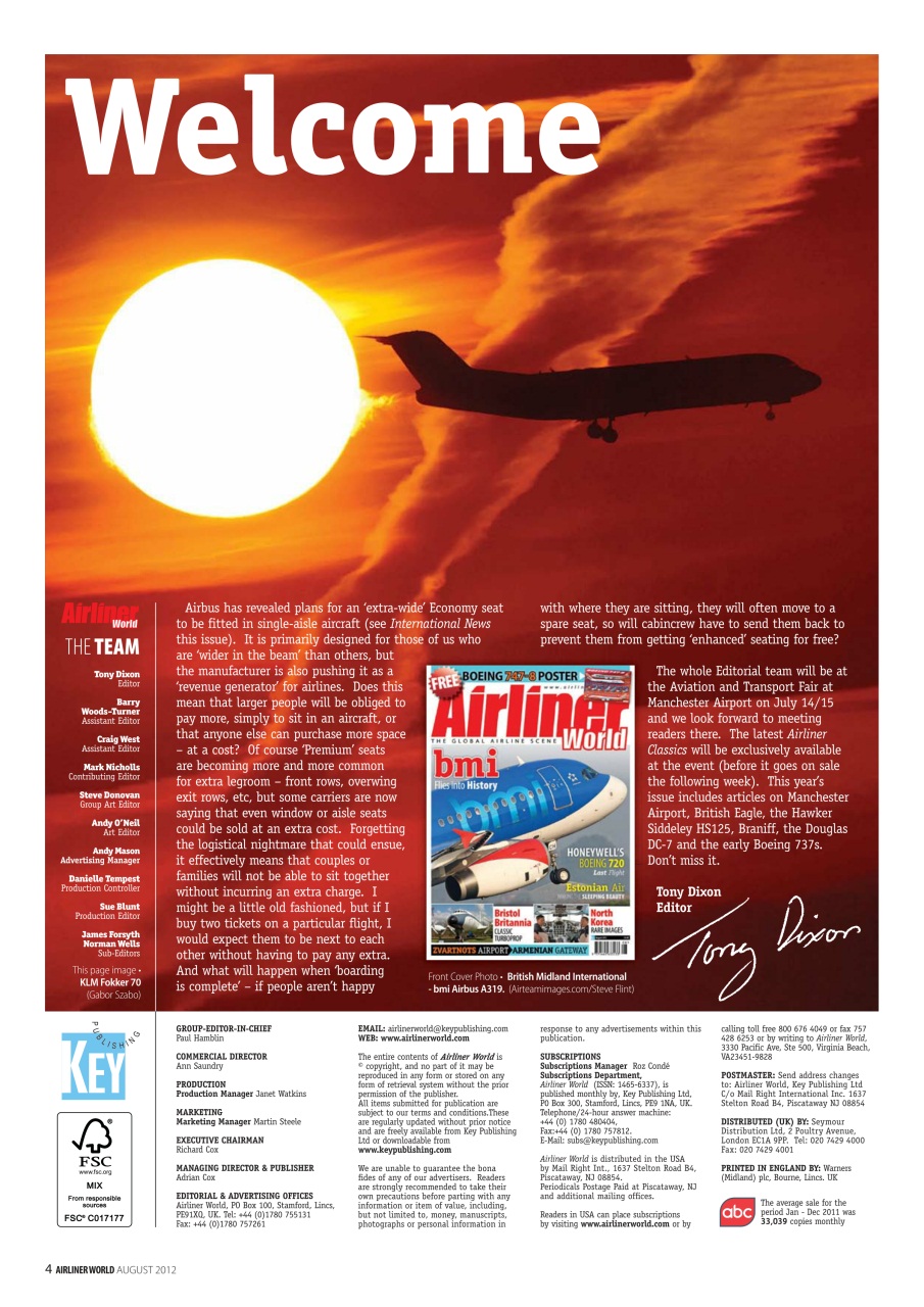 Airliner World Preview Pages