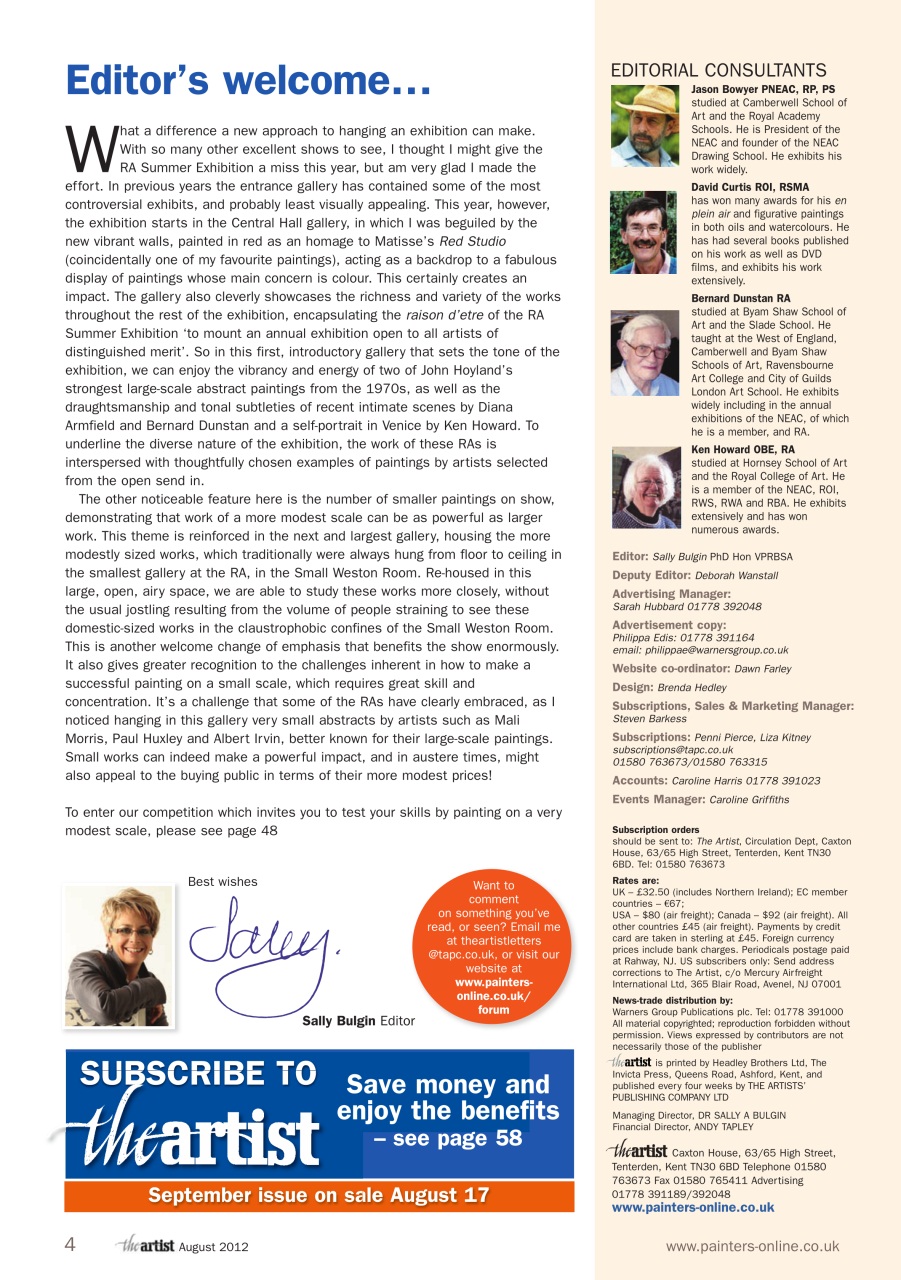 The Artist Preview Pages