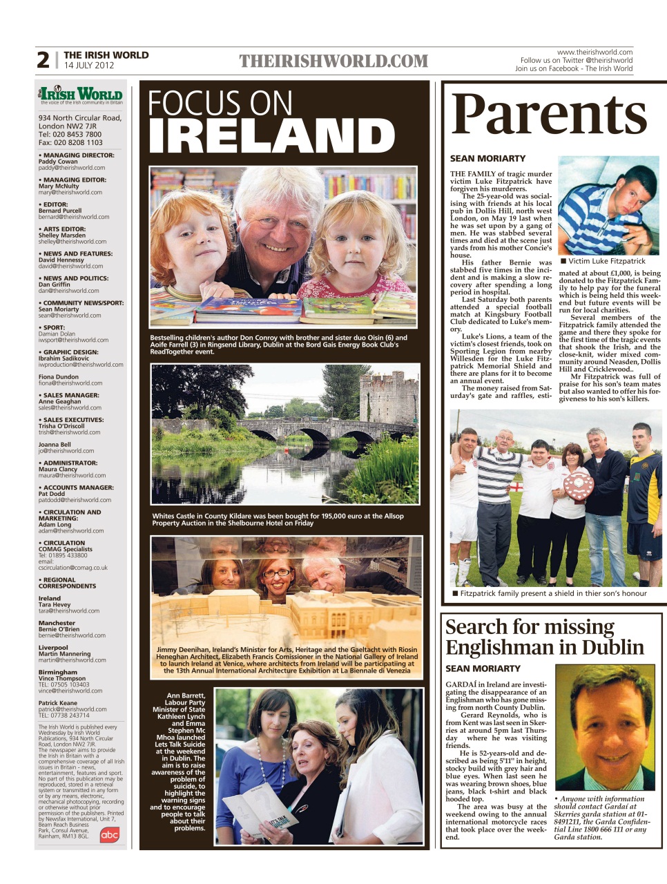 Irish World Preview Pages