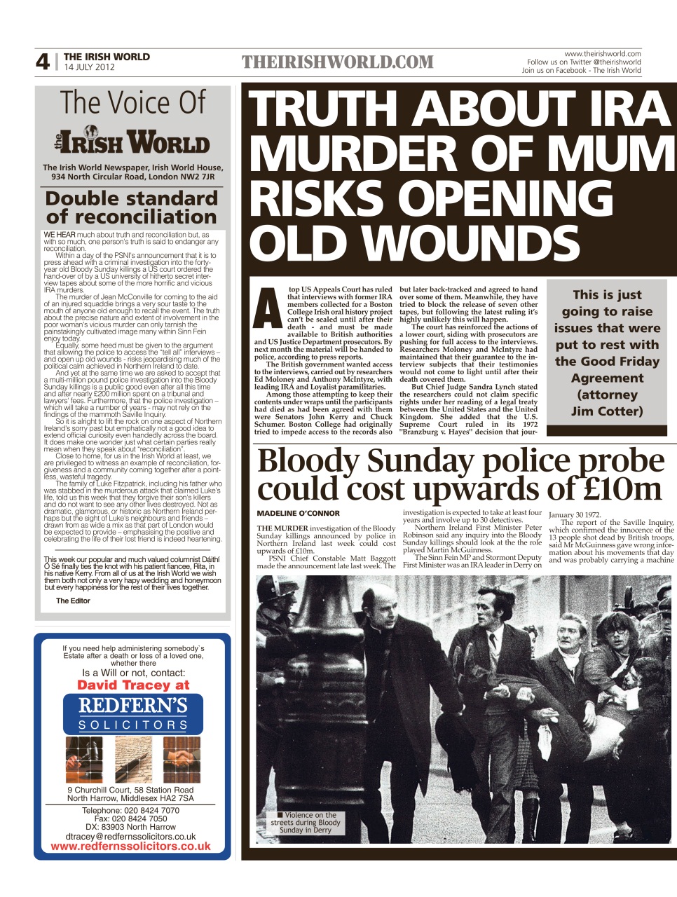 Irish World Preview Pages