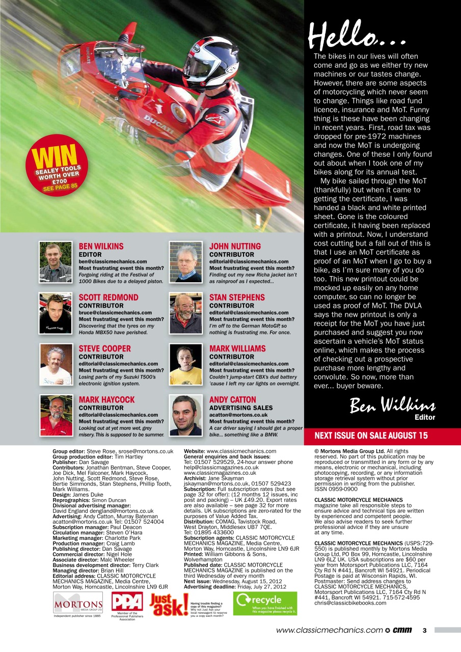 Classic Motorcycle Mechanics Preview Pages