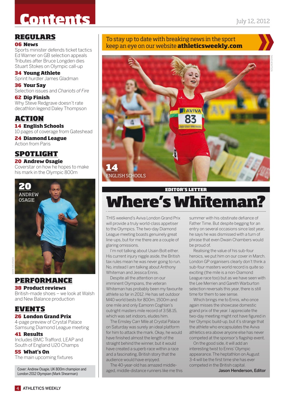 AW – Athletics Weekly Magazine Preview Pages