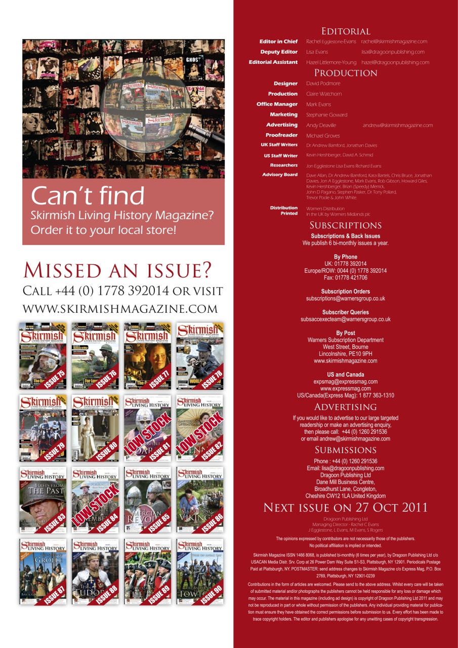 Skirmish Living History Preview Pages