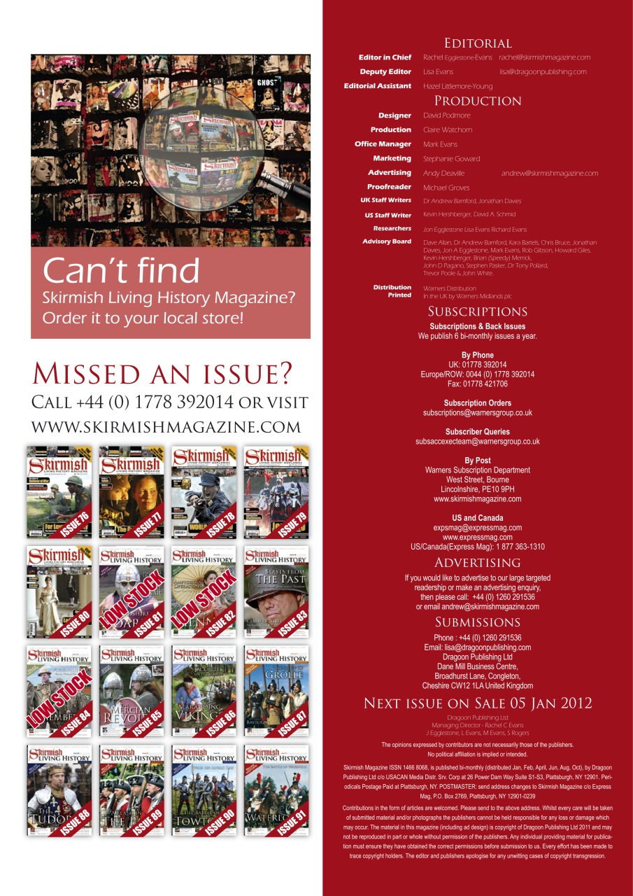Skirmish Living History Preview Pages