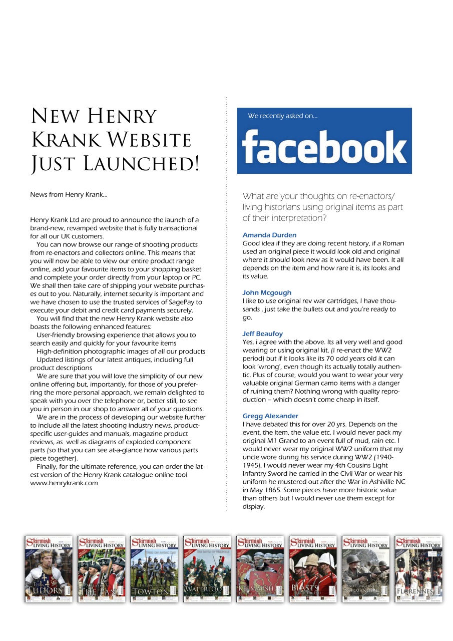 Skirmish Living History Preview Pages