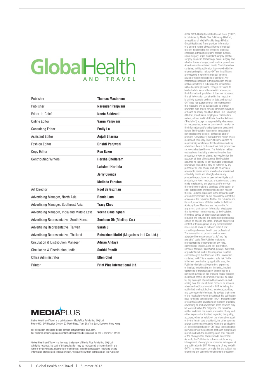 Global Health and Travel Preview Pages