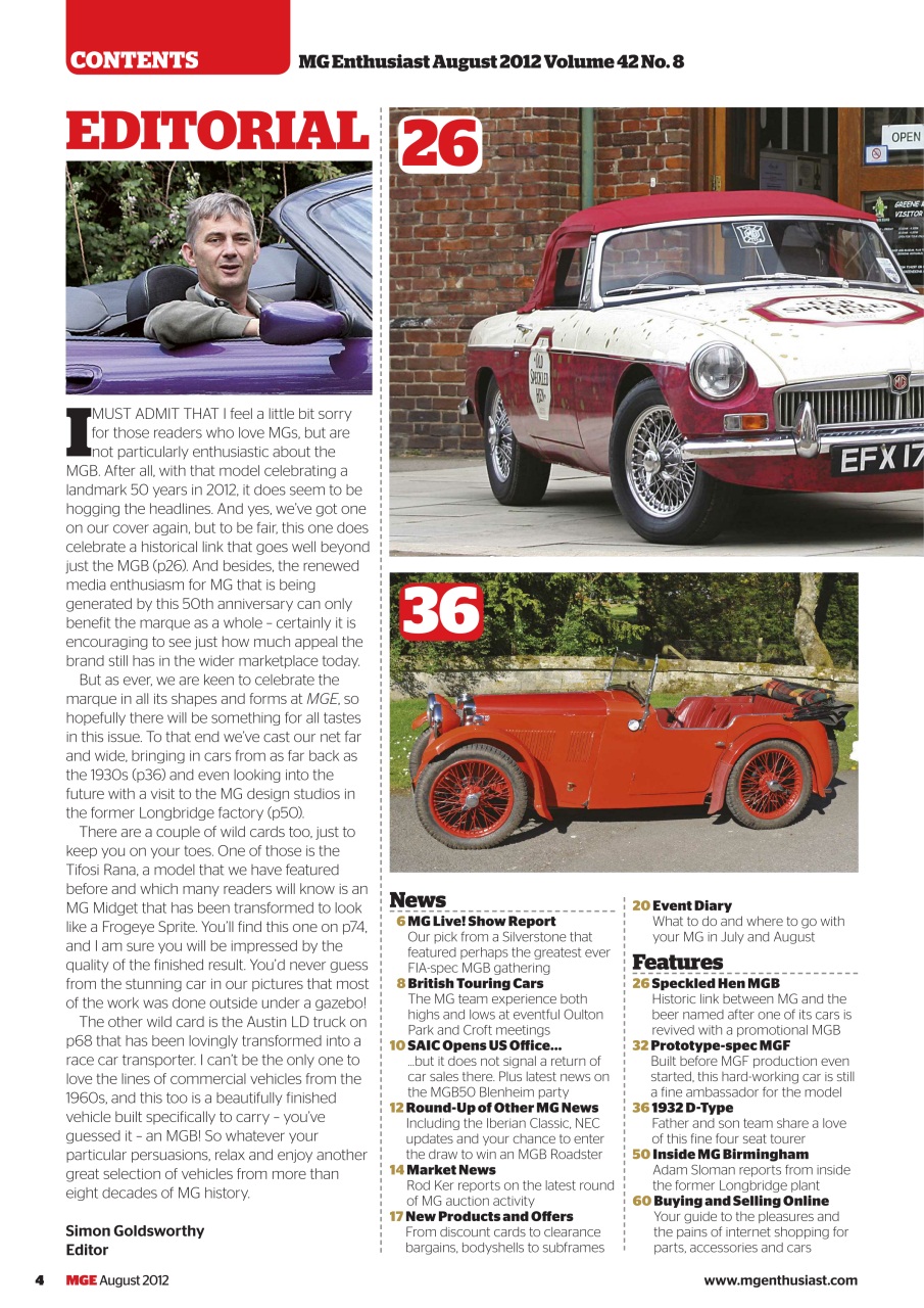 MG Enthusiast Preview Pages