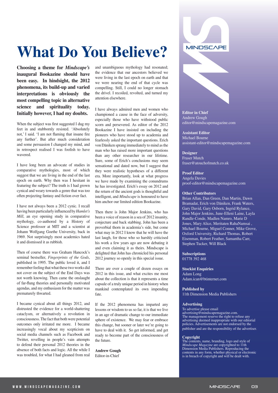 Mindscape Magazine Preview Pages