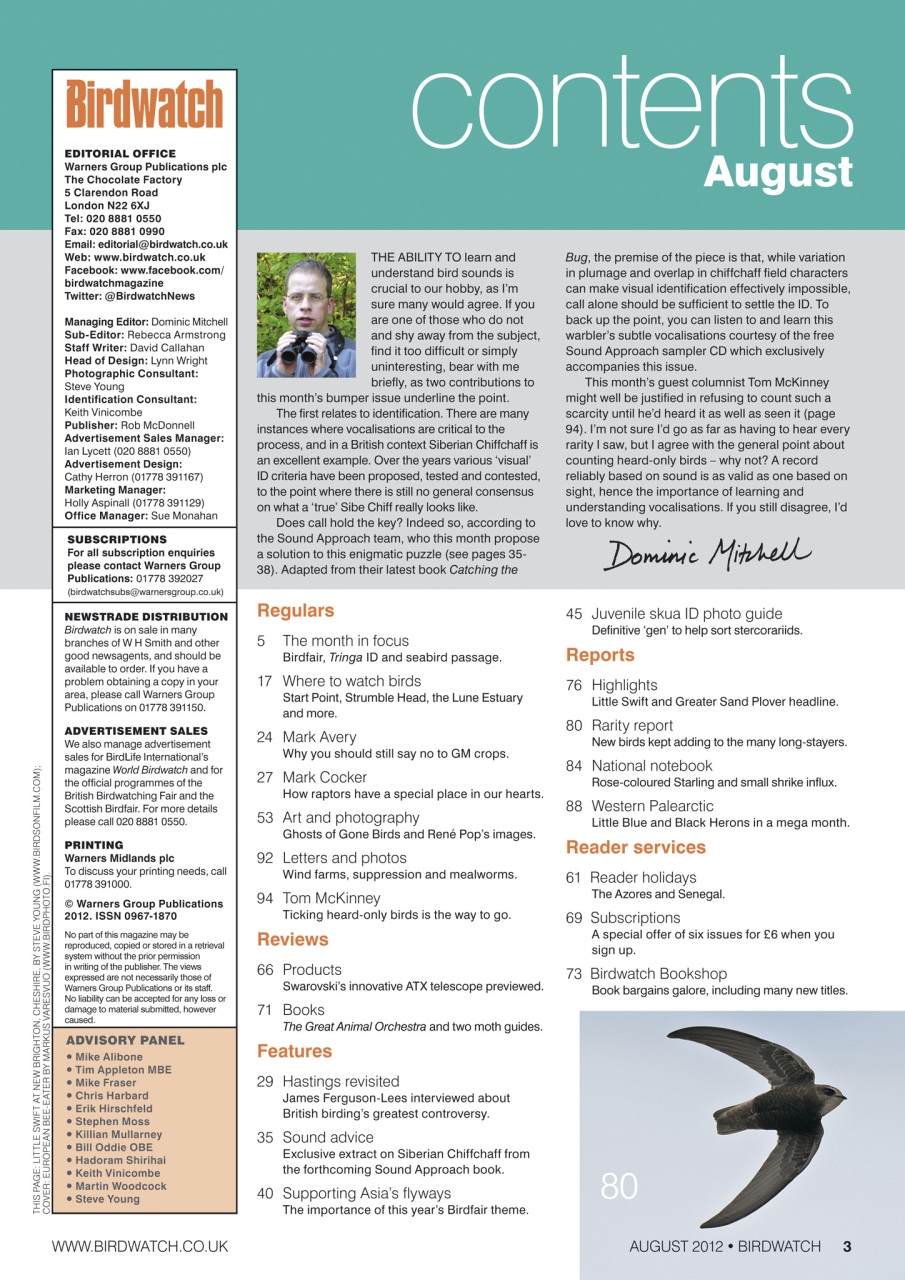 Birdwatch Magazine Preview Pages