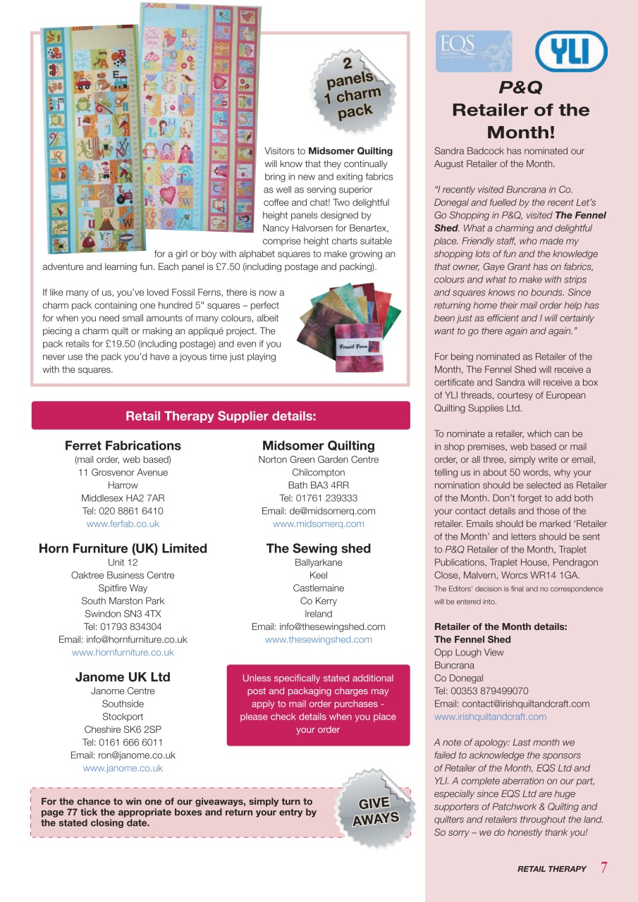 Patchwork and Quilting Preview Pages