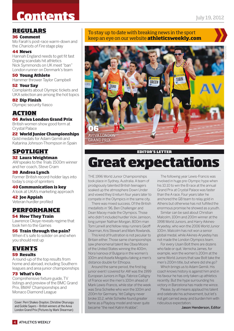 AW – Athletics Weekly Magazine Preview Pages