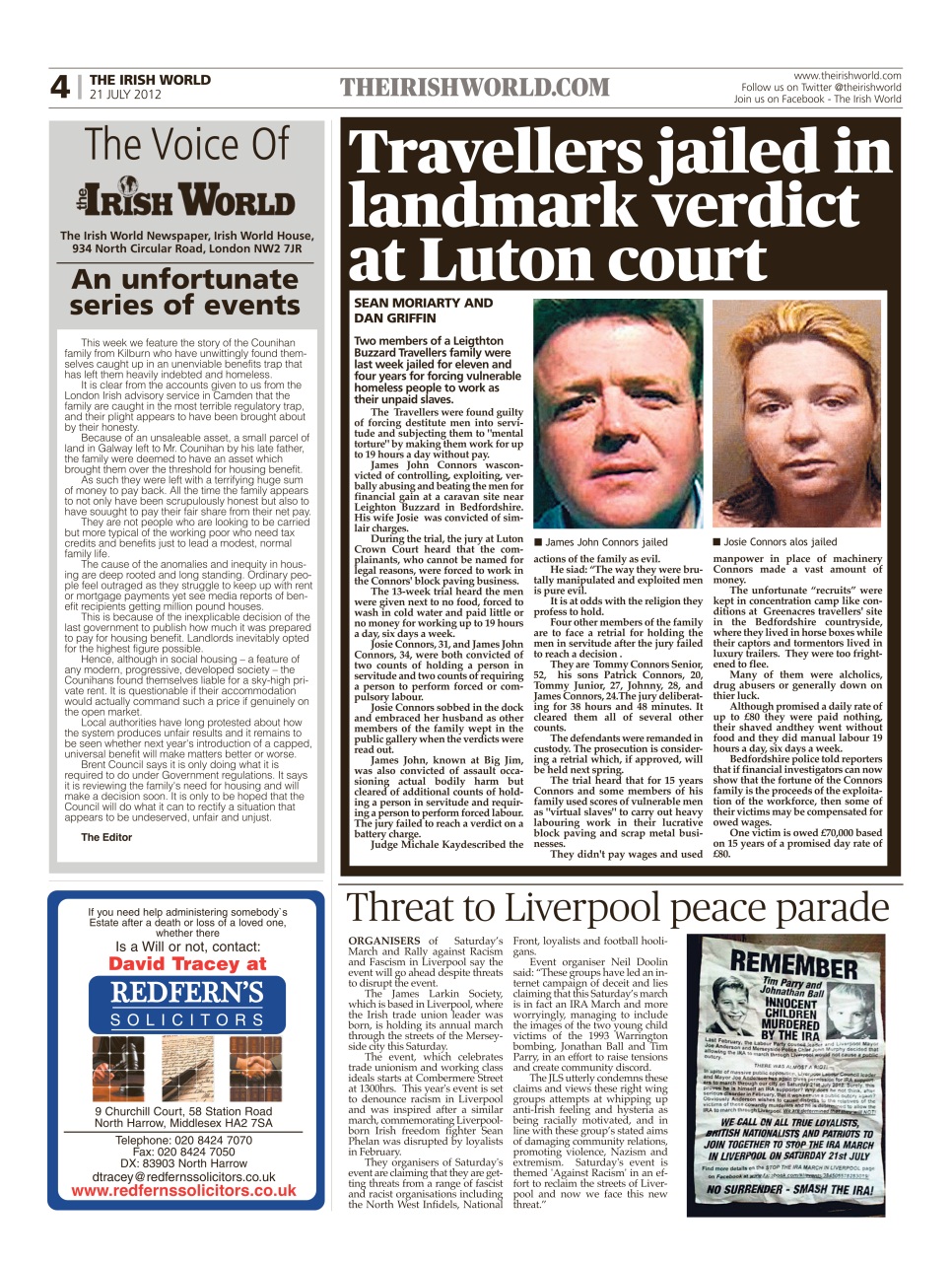 Irish World Preview Pages