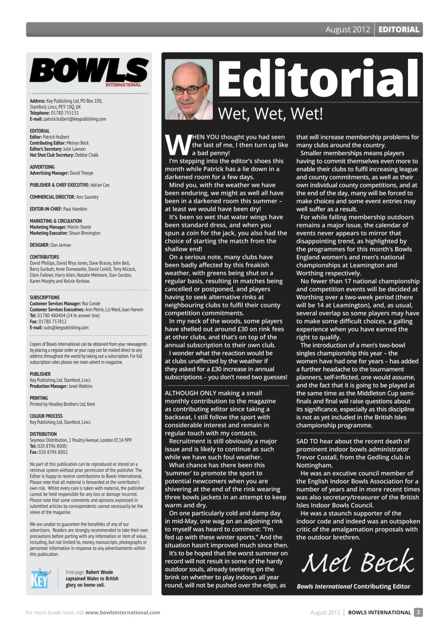 Bowls International Preview Pages