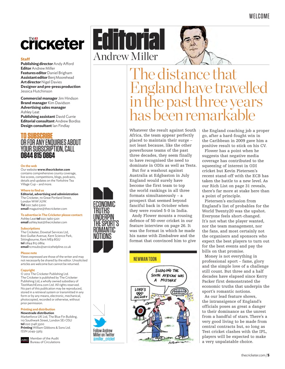 The Cricketer Magazine Preview Pages