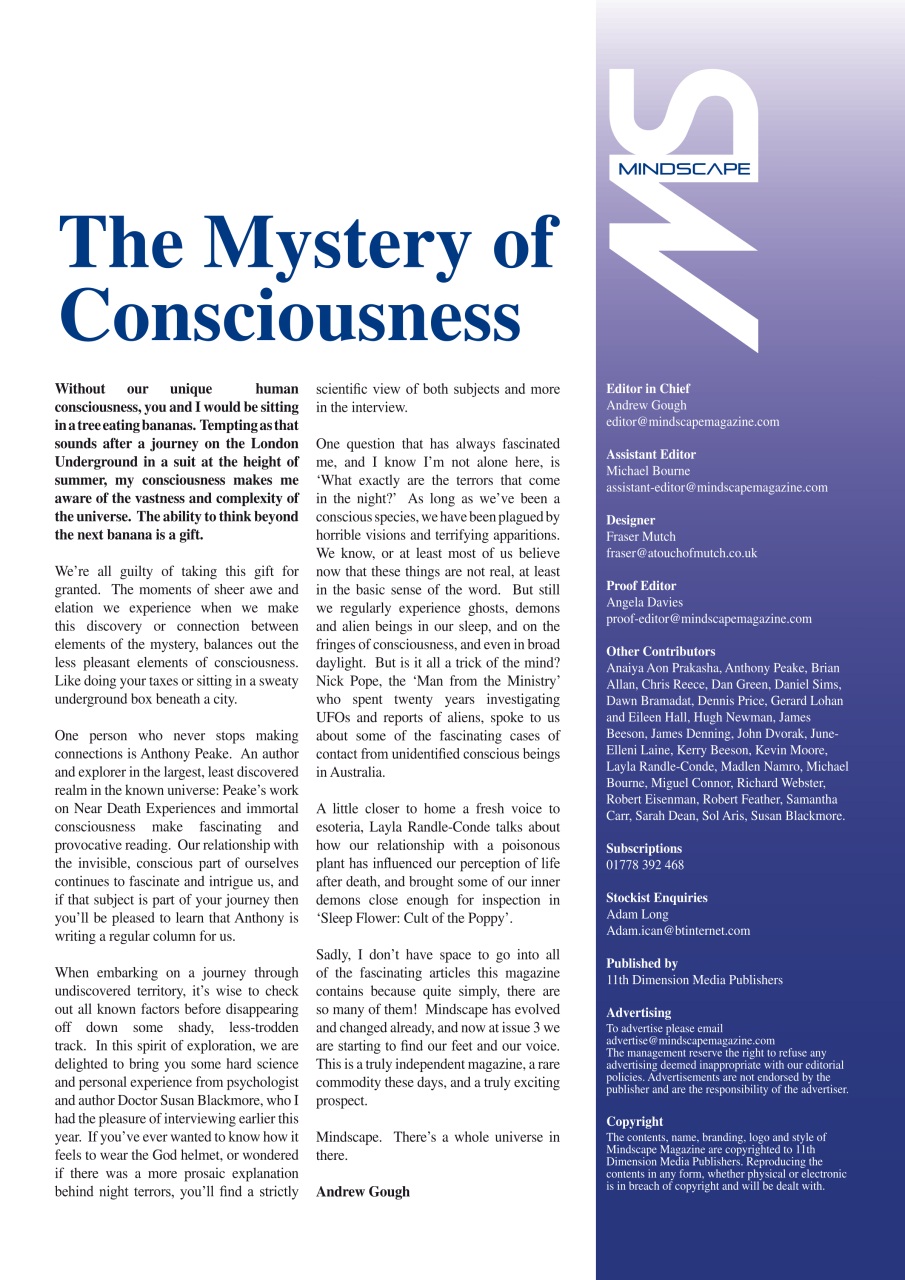 Mindscape Magazine Preview Pages