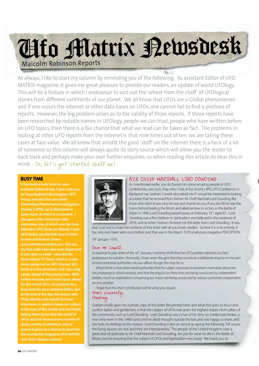 UFO Matrix Preview Pages